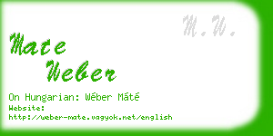 mate weber business card