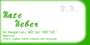 mate weber business card